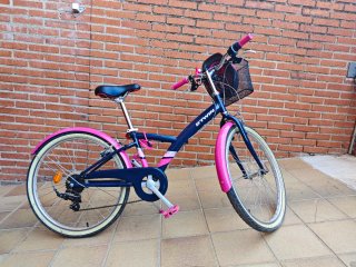 Bicicleta BTwin 24 azul y rosa