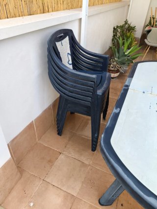 Mesa y 6 Sillas Jardín Plástico