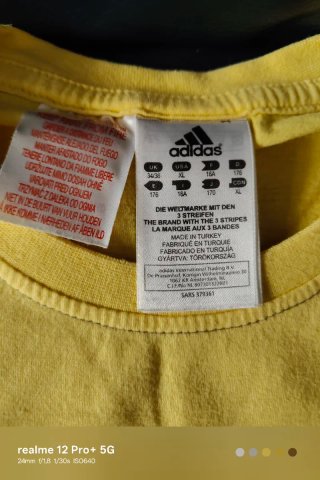 Maglietta Adidas Gialla Taglia L