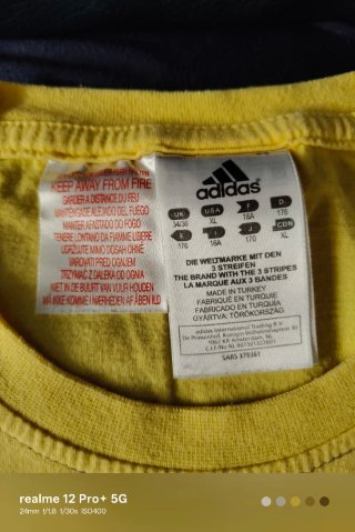 Maglietta Adidas Gialla Taglia L