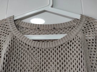 Jersey calado beige manga 3/4