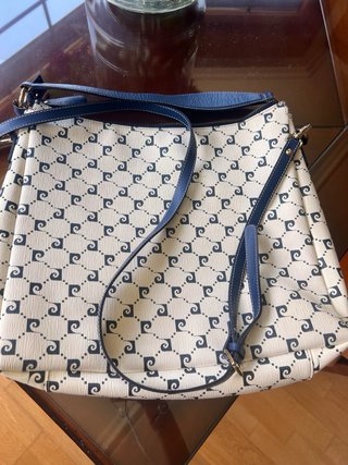 Bolso Pierre Cardin Beige y Azul