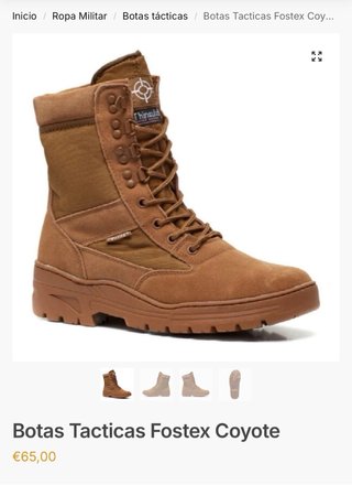 Botas Tácticas Fostex Coyote Talla 37
