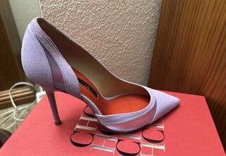 Zapatos tacón ante lila T.38 CH