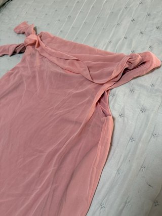 Vestido gasa Naf Naf rosa talla 46