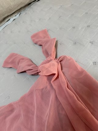 Vestido gasa Naf Naf rosa talla 46