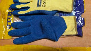 Guantes de trabajo JUBA algodón azul/amarillo