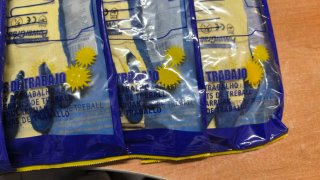 Guantes de trabajo JUBA algodón azul/amarillo