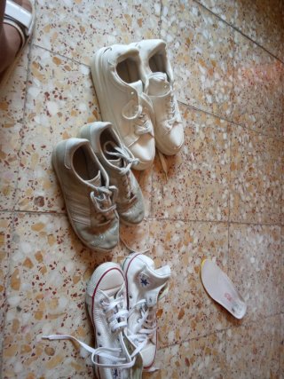 Lote de Zapatos Blancos y Grises