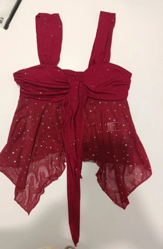 Top fiesta lentejuelas rojo