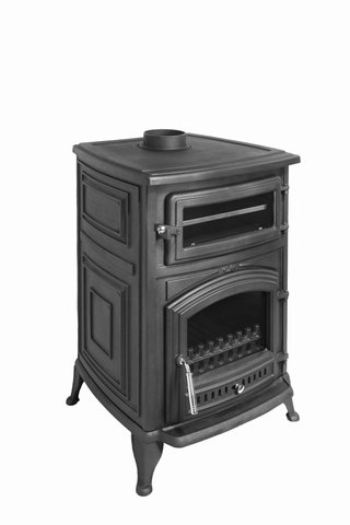Estufa leña con horno Antares Iron 24 kW