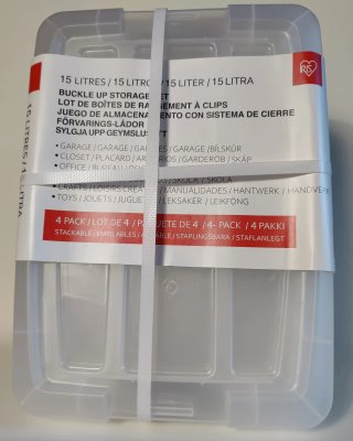Pack 4 Cajas Plástico 15L con Tapa