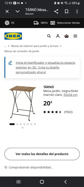 Mesa plegable madera exterior Ikea