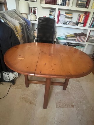Mesa redonda extensible madera maciza