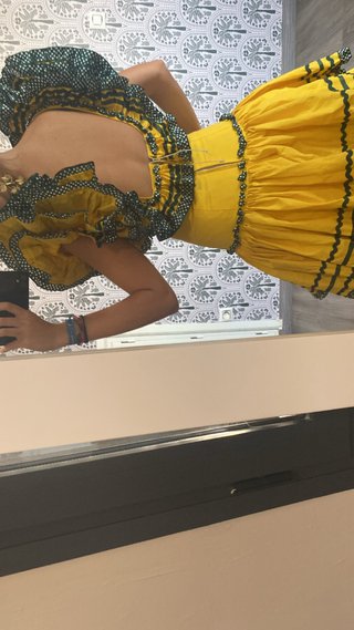 Traje Flamenca Amarillo y Verde