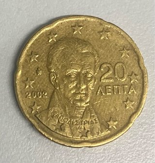 Moneda 20 céntimos Grecia 2002