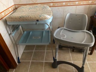 Cambiador y trona bebé