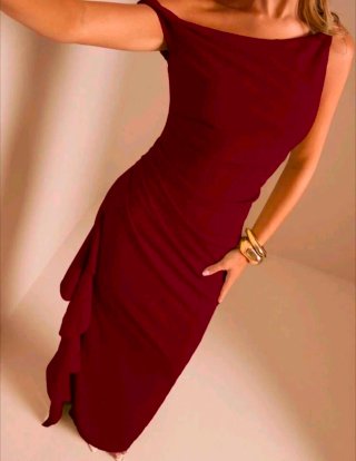 Vestido largo burdeos