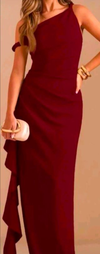 Vestido largo burdeos