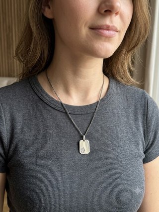 Collana Argento Ciondolo Targhetta Incisa