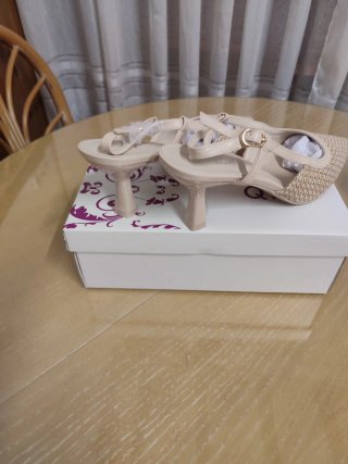 Sandalias Beige Slingback Tejidas