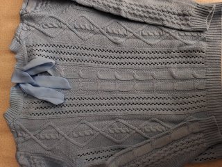 Jersey mujer azul con lazos