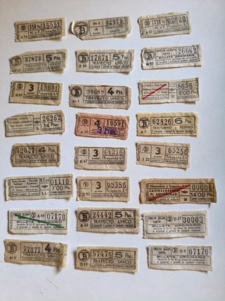 Billetes antiguos transporte Barcelona CAPICUAS
