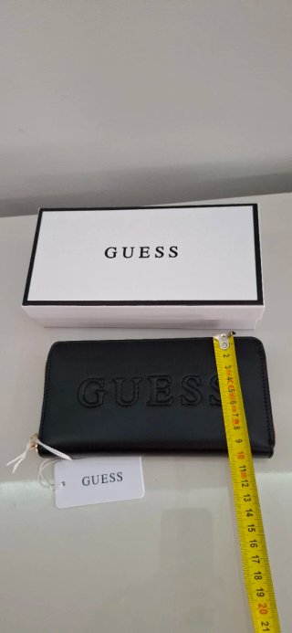 Carteira Grande Guess Preta com Caixa Nova