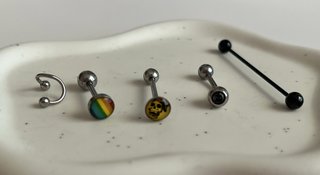 Conjunto lote 5 piercings acero inoxidable