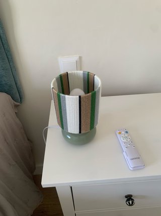 Lámpara de mesa lana verde agua