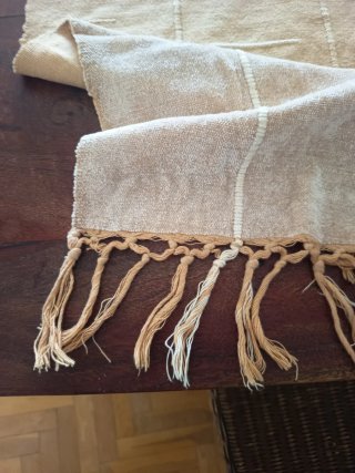 Camino de mesa beige reversible