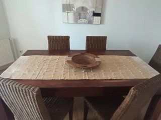 Camino de mesa beige reversible