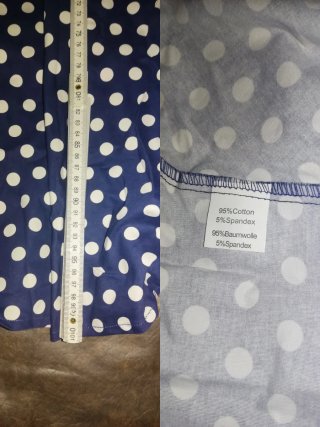 Vestido M Belle Poque azul lunares