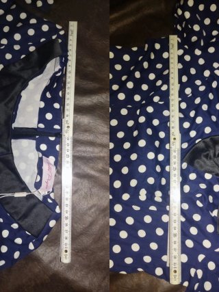 Vestido M Belle Poque azul lunares