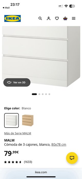 Cómoda IKEA Malm Blanca