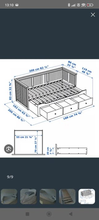 Cama nido Ikea Hemnes blanca