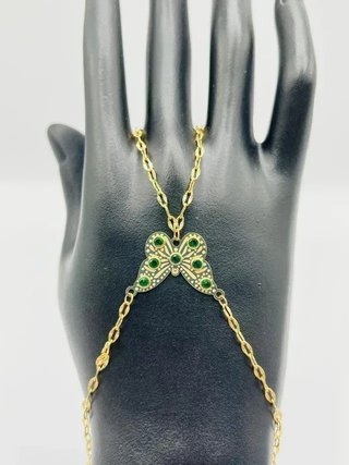 PULSERA MANITA MARIPOSA PEQUEÑA PIEDRA VERDE.