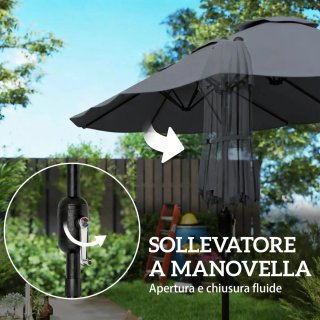 Sombrilla doble para exterior