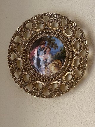 Cuadro Bronce Virgen Niño Marco Dorado ymás piezas