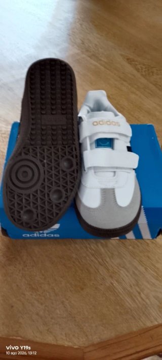 Adidas Samba Niña Blanco y Beige Velcro Talla 29
