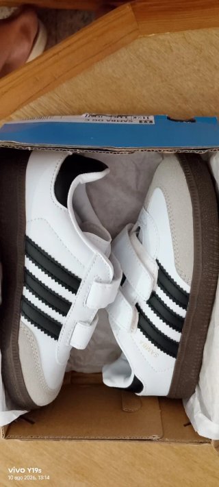 Adidas Samba Niña Blanco y Beige Velcro Talla 29