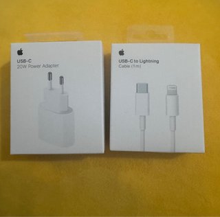 Adaptador 20W y Cable USB-C a Lightning completo