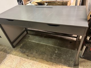 Mesa estudio gris oscuro 2 cajones