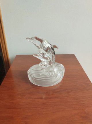 Estatua Delfines Cristal