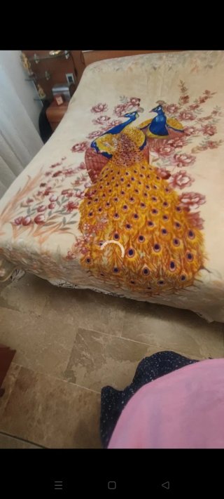 Manta de cama 135cm con pavos reales
