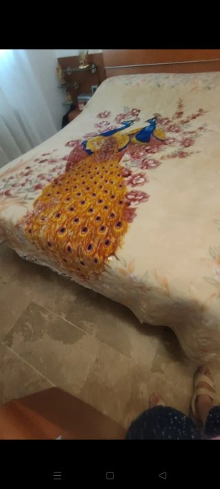 Manta de cama 135cm con pavos reales
