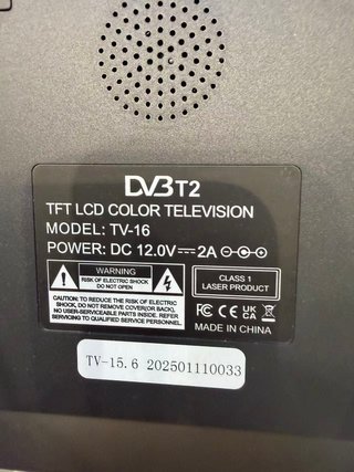 KCR TV digital portátil, TV DVB-T2 de 12 V,