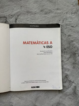 Matemáticas A 4 ESO : Geniox
