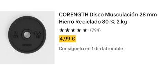 Juego de Barra y Discos 10kg, 5kg, 2kg