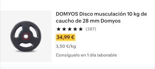 Juego de Barra y Discos 10kg, 5kg, 2kg